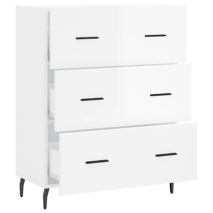 Credenza 69,5x34x90 cm in Legno Multistrato Bianco Lucido 827870