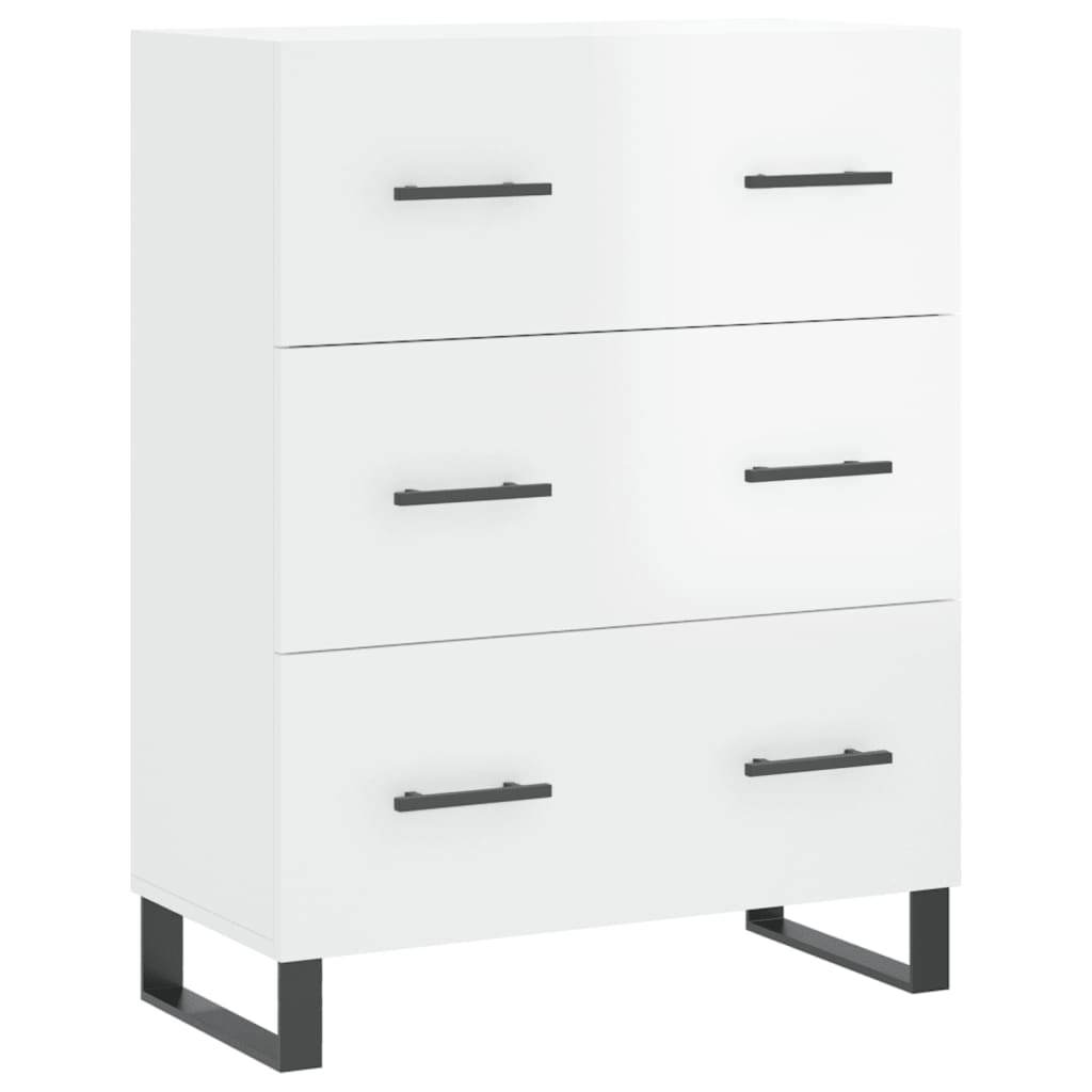 Credenza 69,5x34x90 cm in Legno Multistrato Bianco Lucido 827878