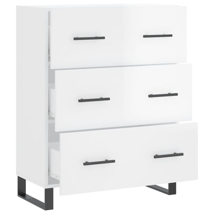 Credenza 69,5x34x90 cm in Legno Multistrato Bianco Lucido 827878