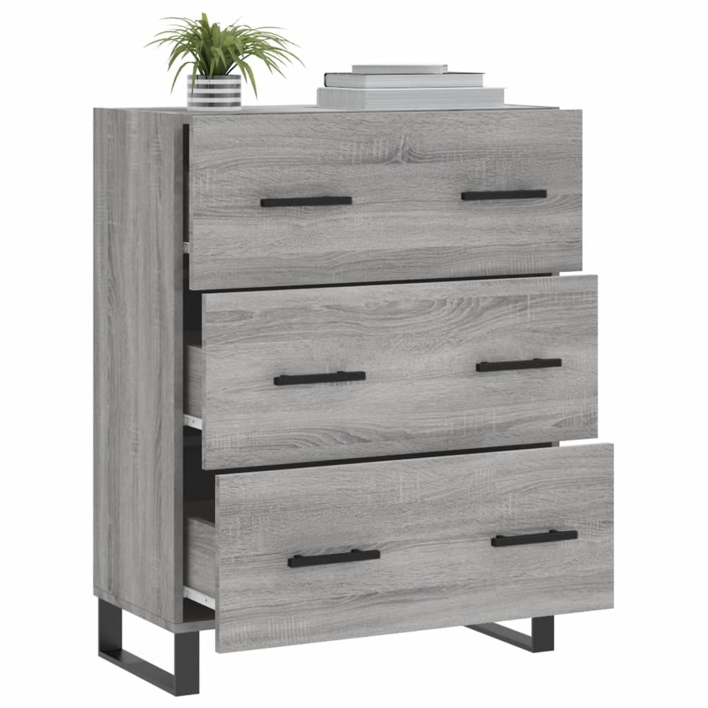 Credenza Grigio Sonoma 69,5x34x90 cm in Legno Multistrato 827882