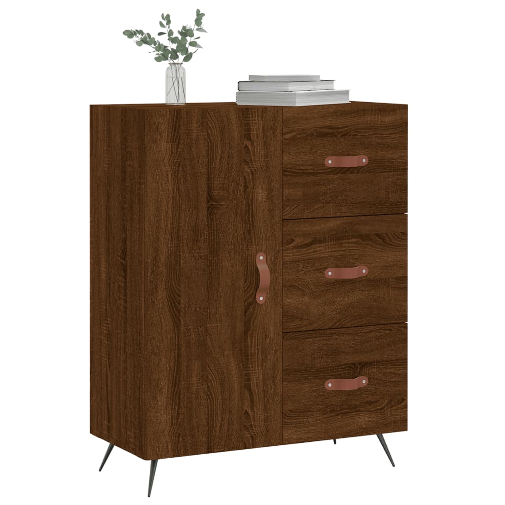 Credenza Rovere Marrone 69,5x34x90 cm in Legno Multistrato 827891