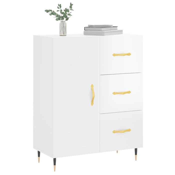 Credenza 69,5x34x90 cm in Legno Multistrato Bianco Lucido 827894