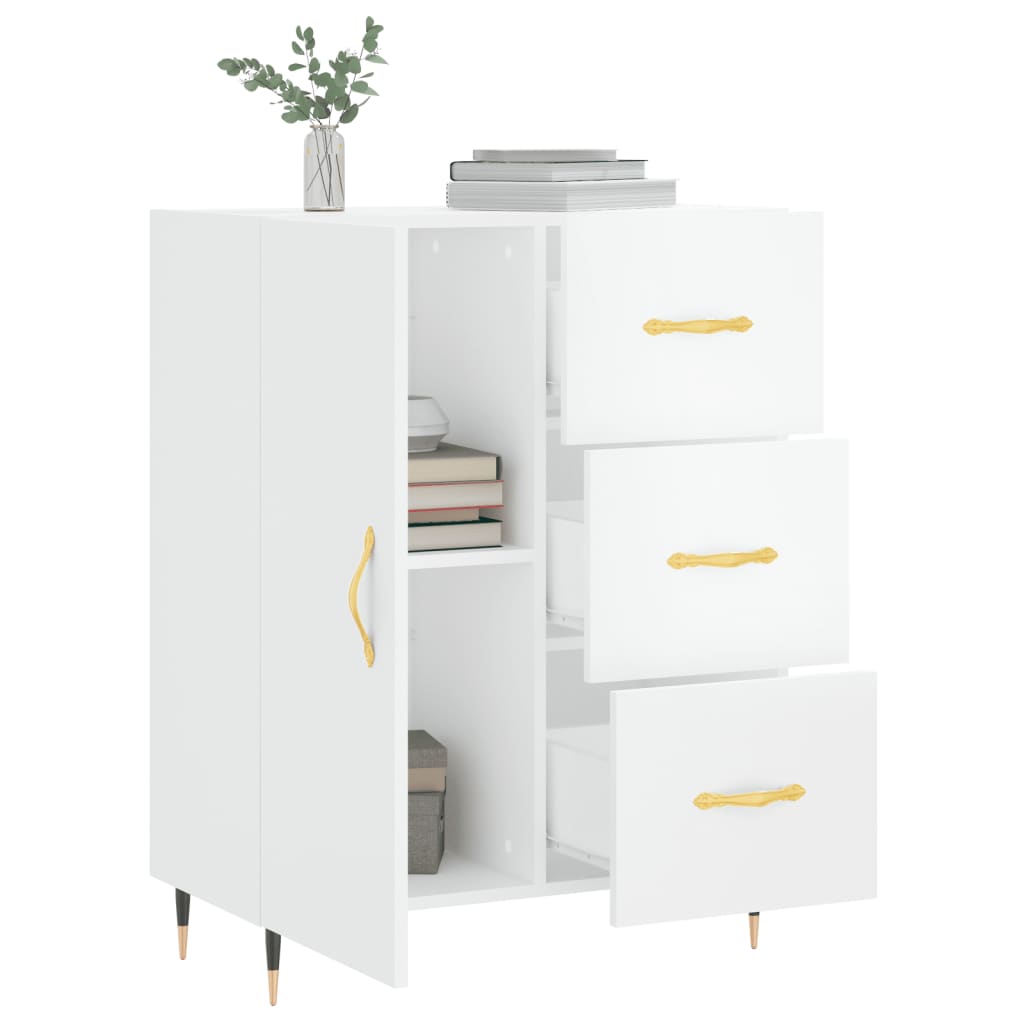 Credenza 69,5x34x90 cm in Legno Multistrato Bianco Lucido 827894