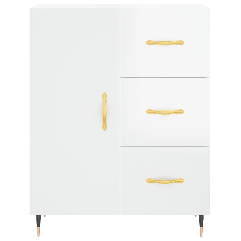 Credenza 69,5x34x90 cm in Legno Multistrato Bianco Lucido 827894