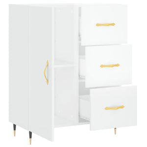 Credenza 69,5x34x90 cm in Legno Multistrato Bianco Lucido 827894