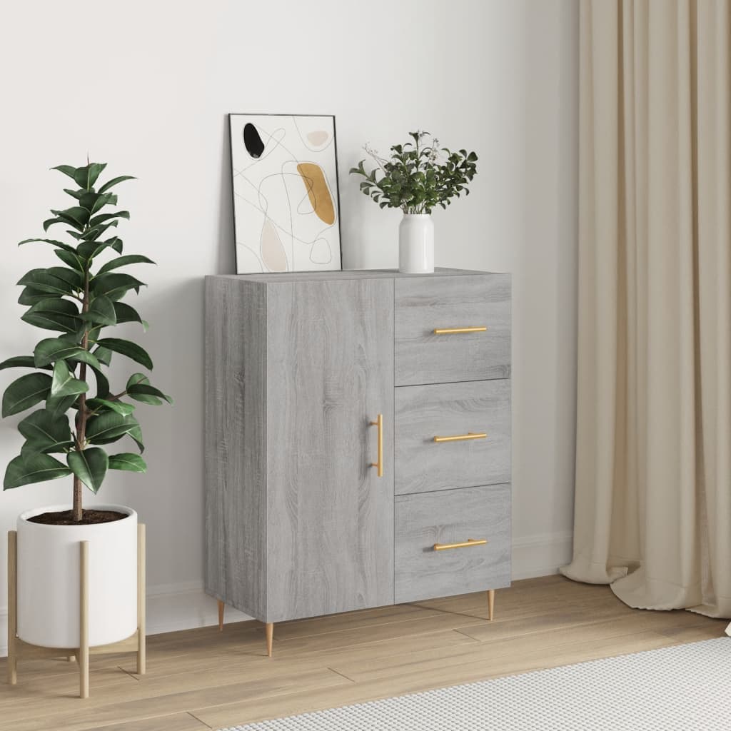 Credenza Grigio Sonoma 69,5x34x90 cm in Legno Multistrato 827906