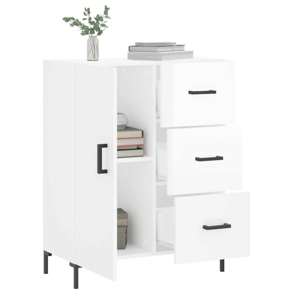 Credenza 69,5x34x90 cm in Legno Multistrato Bianco Lucido 827918