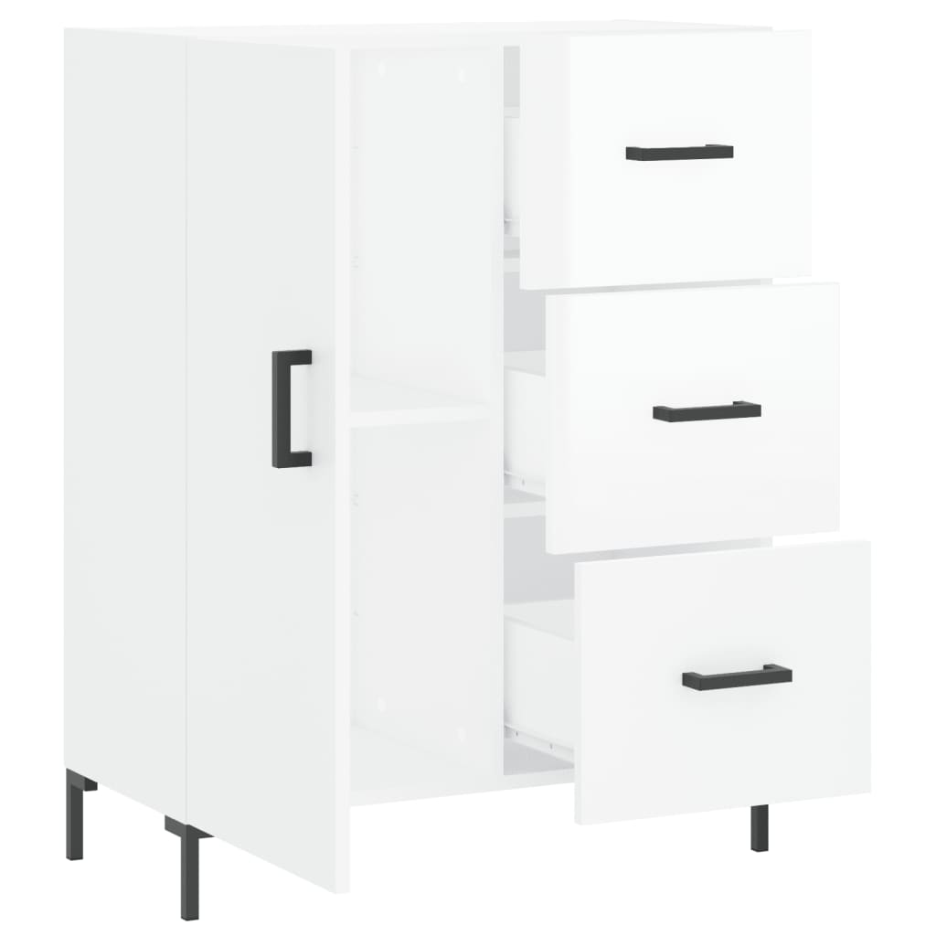 Credenza 69,5x34x90 cm in Legno Multistrato Bianco Lucido 827918