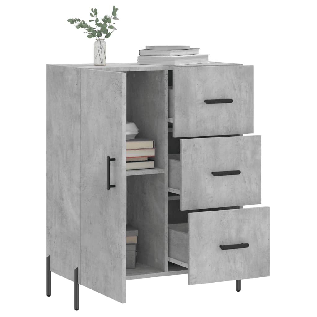 Credenza Grigio Cemento 69,5x34x90 cm in Legno Multistrato 827928