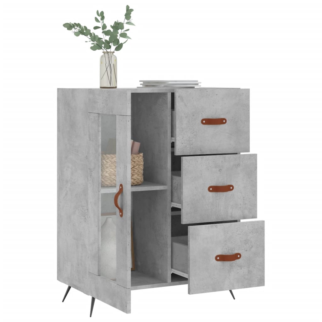 Credenza Grigio Cemento 69,5x34x90 cm in Legno Multistrato 828016