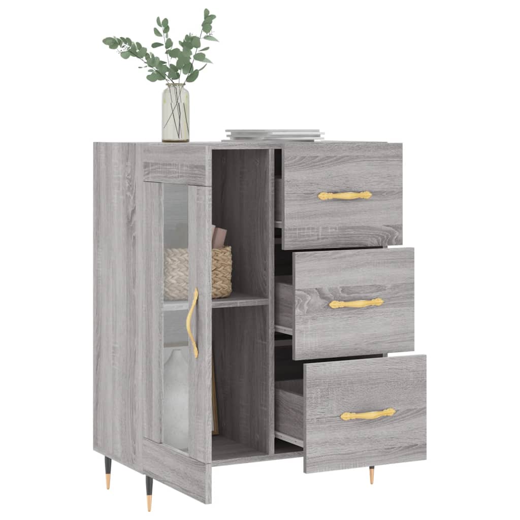 Credenza Grigio Sonoma 69,5x34x90 cm in Legno Multistrato 828026