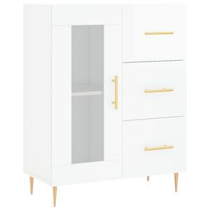 Credenza 69,5x34x90 cm in Legno Multistrato Bianco Lucido 828030