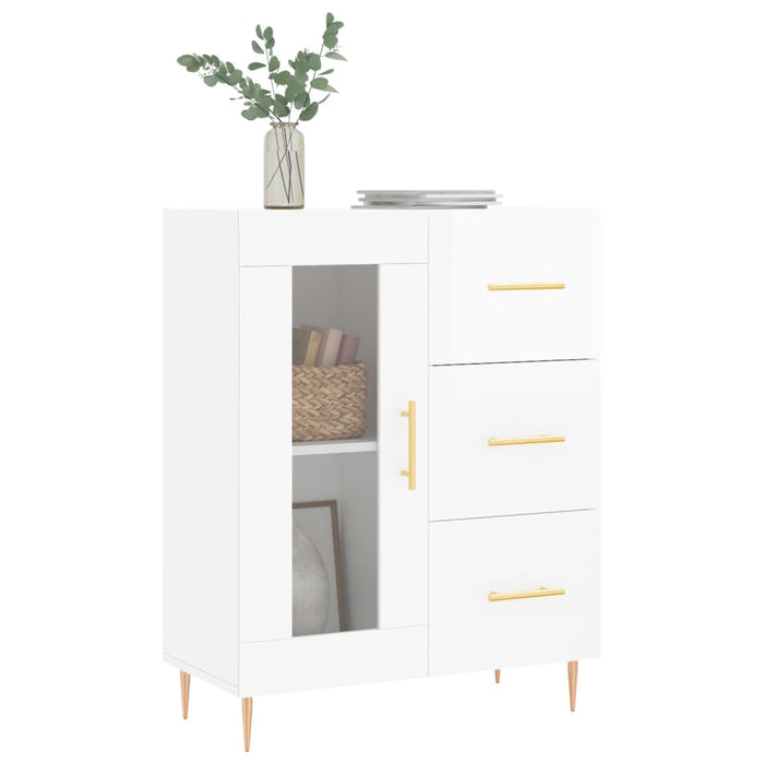 Credenza 69,5x34x90 cm in Legno Multistrato Bianco Lucido 828030