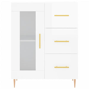 Credenza 69,5x34x90 cm in Legno Multistrato Bianco Lucido 828030