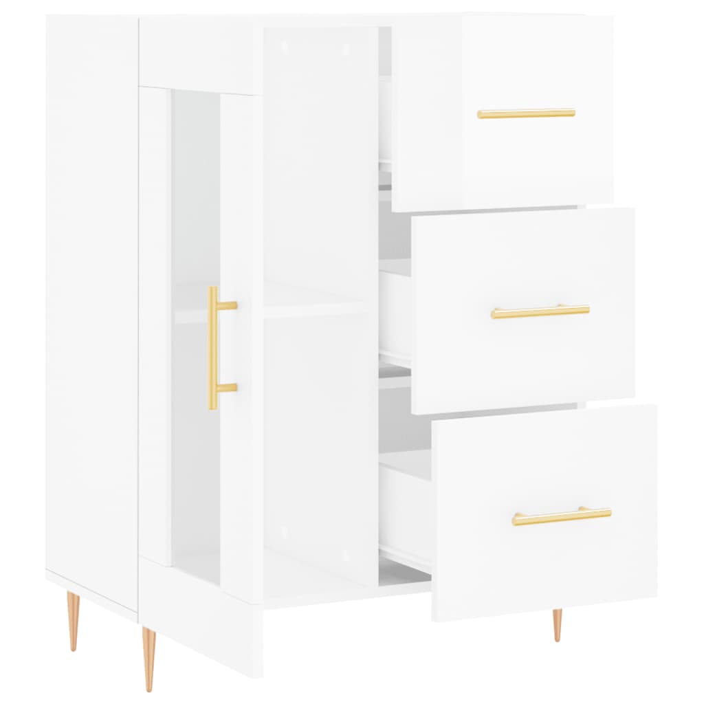 Credenza 69,5x34x90 cm in Legno Multistrato Bianco Lucido 828030