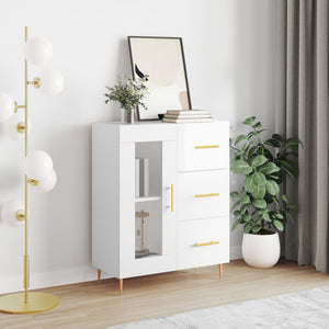 Credenza 69,5x34x90 cm in Legno Multistrato Bianco Lucido 828030