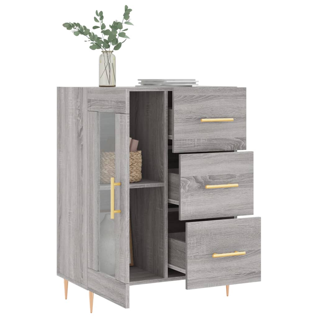 Credenza Grigio Sonoma 69,5x34x90 cm in Legno Multistrato 828034