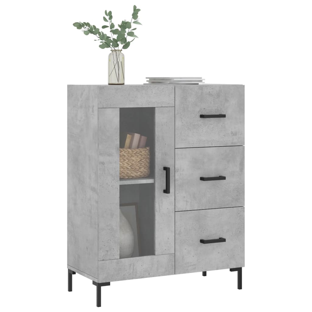 Credenza Grigio Cemento 69,5x34x90 cm in Legno Multistratocod mxl 103842