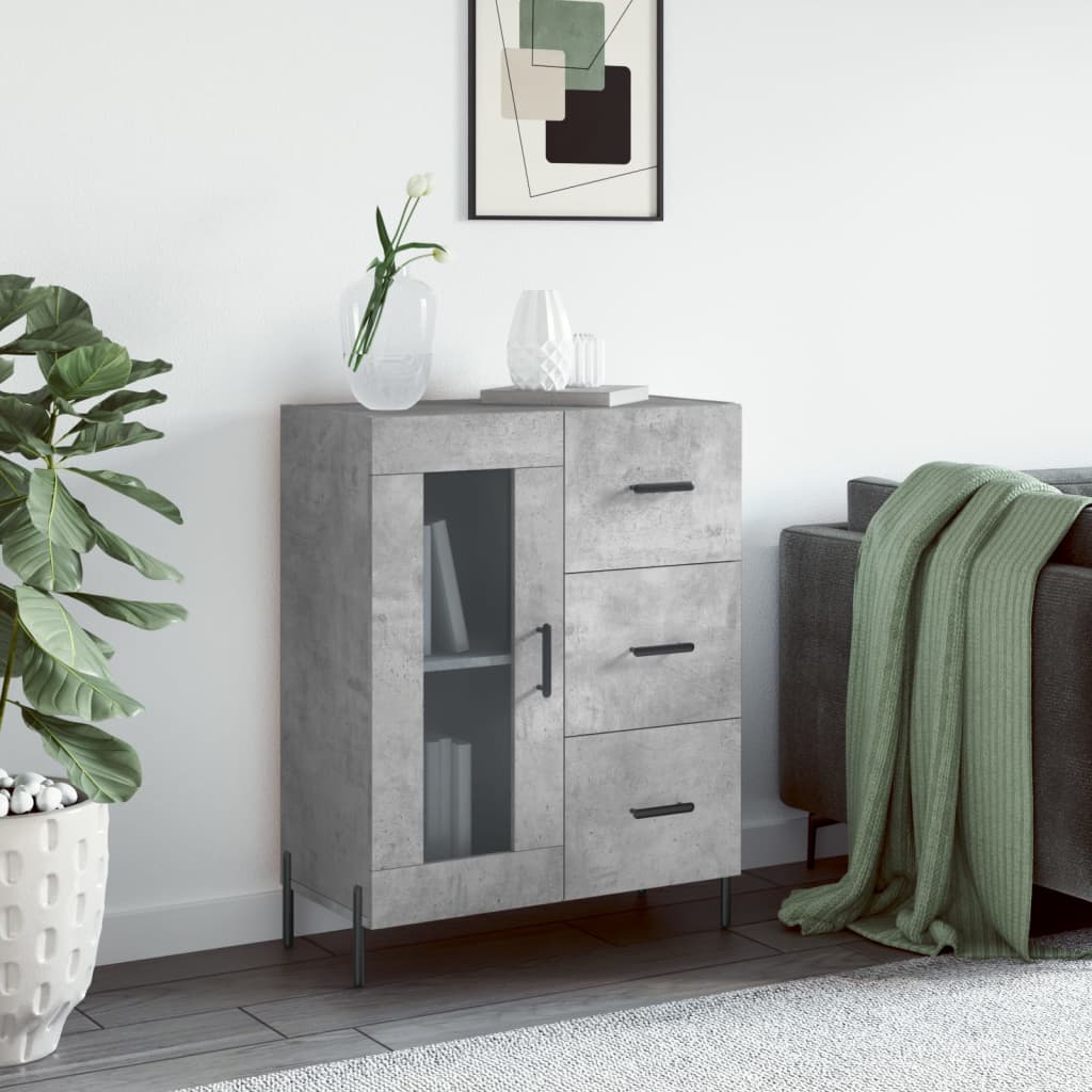 Credenza Grigio Cemento 69,5x34x90 cm in Legno Multistratocod mxl 79918