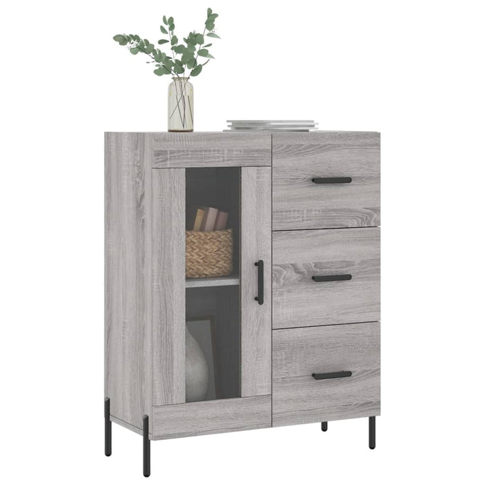 Credenza Grigio Sonoma 69,5x34x90 cm in Legno Multistrato 828058