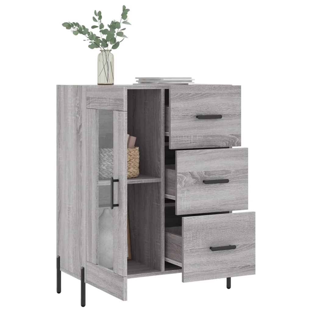 Credenza Grigio Sonoma 69,5x34x90 cm in Legno Multistrato 828058