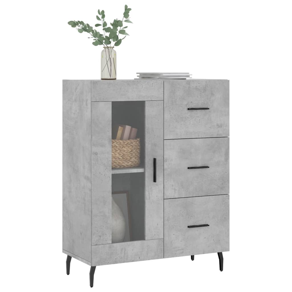 Credenza Grigio Cemento 69,5x34x90 cm in Legno Multistrato 828064