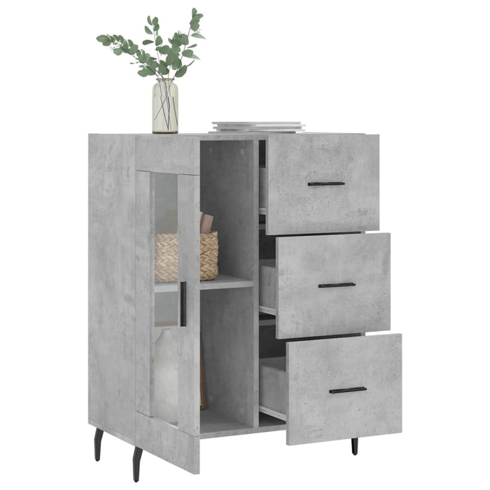 Credenza Grigio Cemento 69,5x34x90 cm in Legno Multistrato 828064