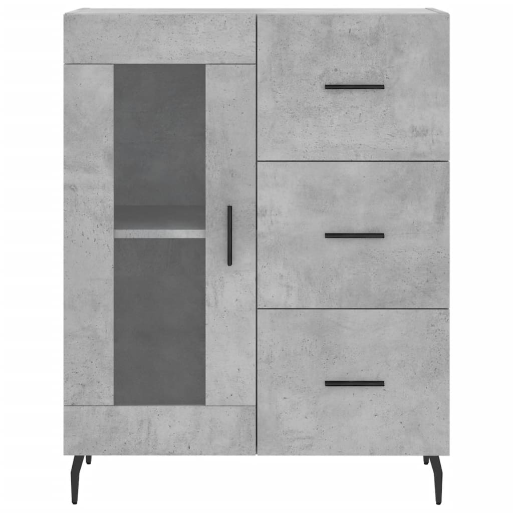 Credenza Grigio Cemento 69,5x34x90 cm in Legno Multistrato 828064