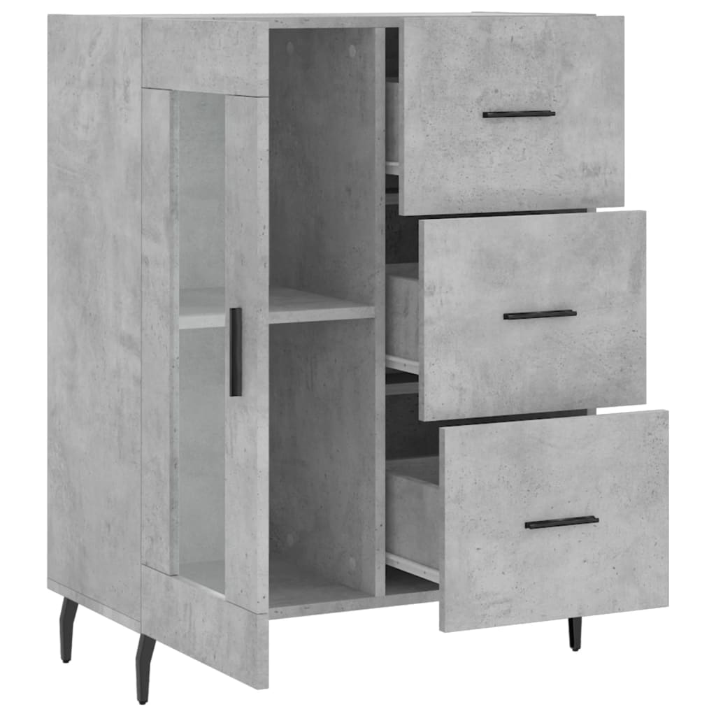 Credenza Grigio Cemento 69,5x34x90 cm in Legno Multistrato 828064