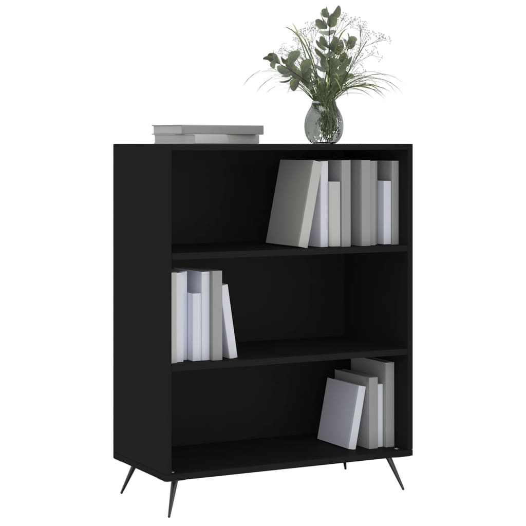 Libreria Nera 69,5x32,5x90 cm in Legno Multistrato 828333