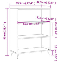 Libreria Nera 69,5x32,5x90 cm in Legno Multistrato 828333