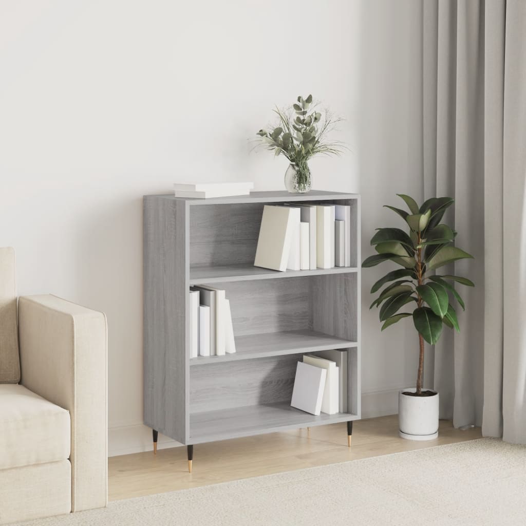 Libreria Grigio Sonoma 69,5x32,5x90 cm in Legno Multistrato 828346