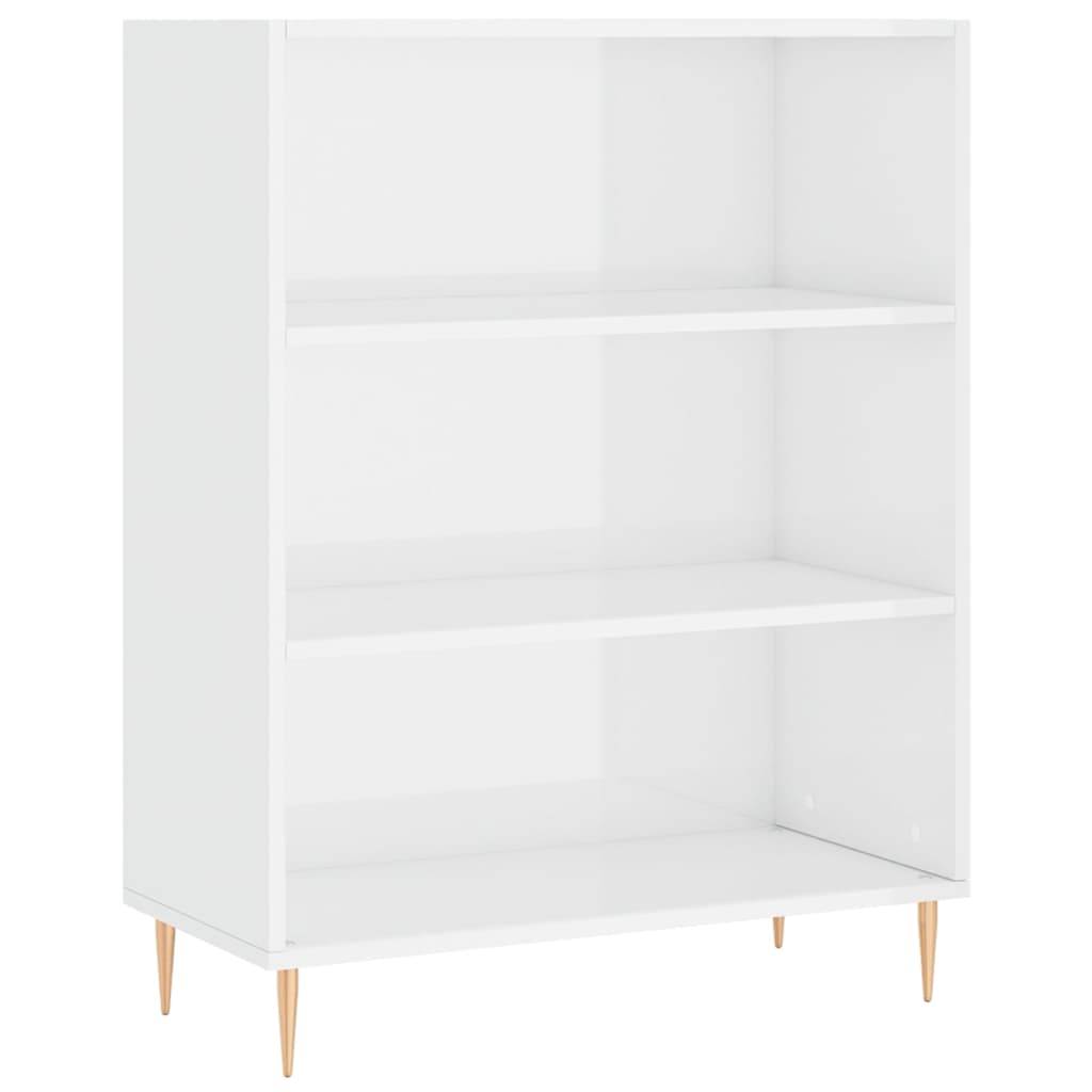 Libreria Bianco Lucido 69,5x32,5x90 cm in Legno Multistrato 828350