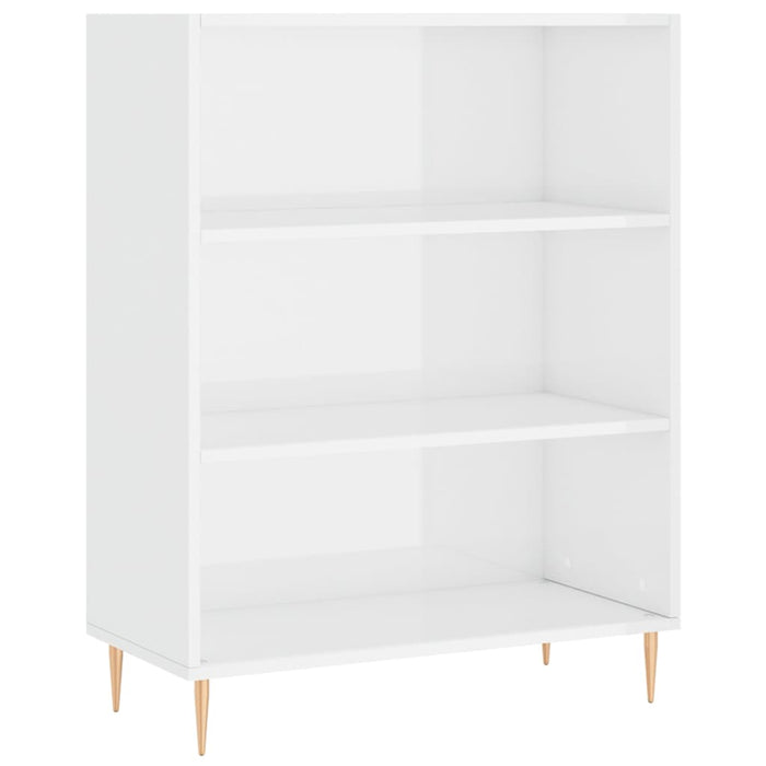 Libreria Bianco Lucido 69,5x32,5x90 cm in Legno Multistrato 828350