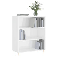 Libreria Bianco Lucido 69,5x32,5x90 cm in Legno Multistrato 828350