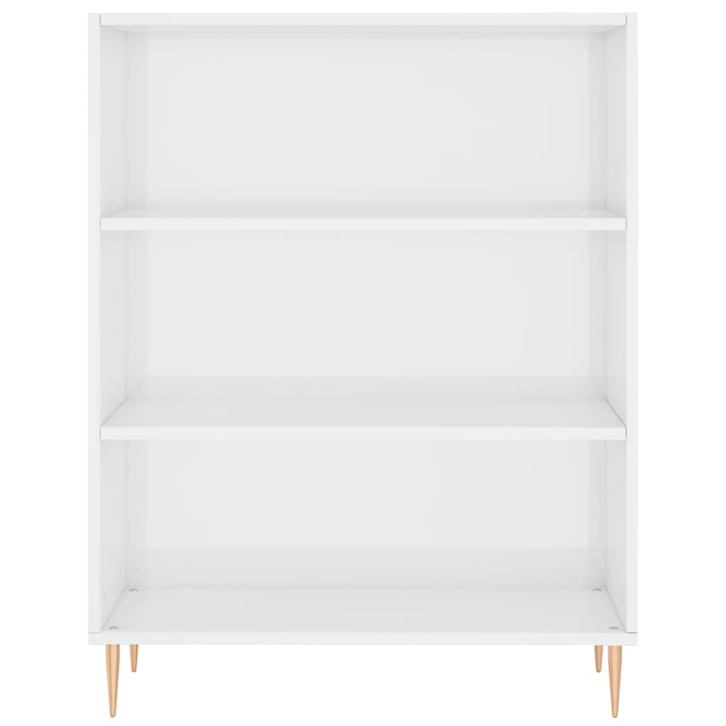 Libreria Bianco Lucido 69,5x32,5x90 cm in Legno Multistrato 828350