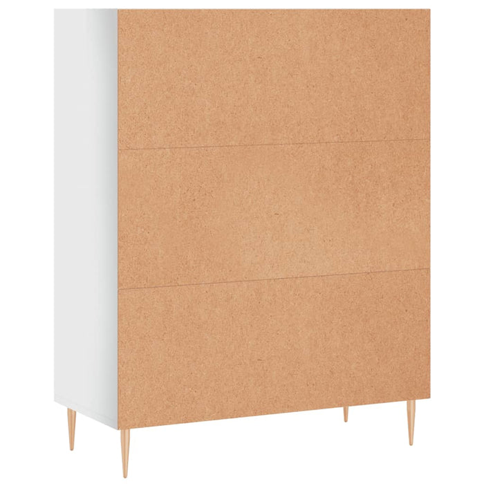 Libreria Bianco Lucido 69,5x32,5x90 cm in Legno Multistrato 828350