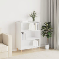 Libreria Bianco Lucido 69,5x32,5x90 cm in Legno Multistrato 828350