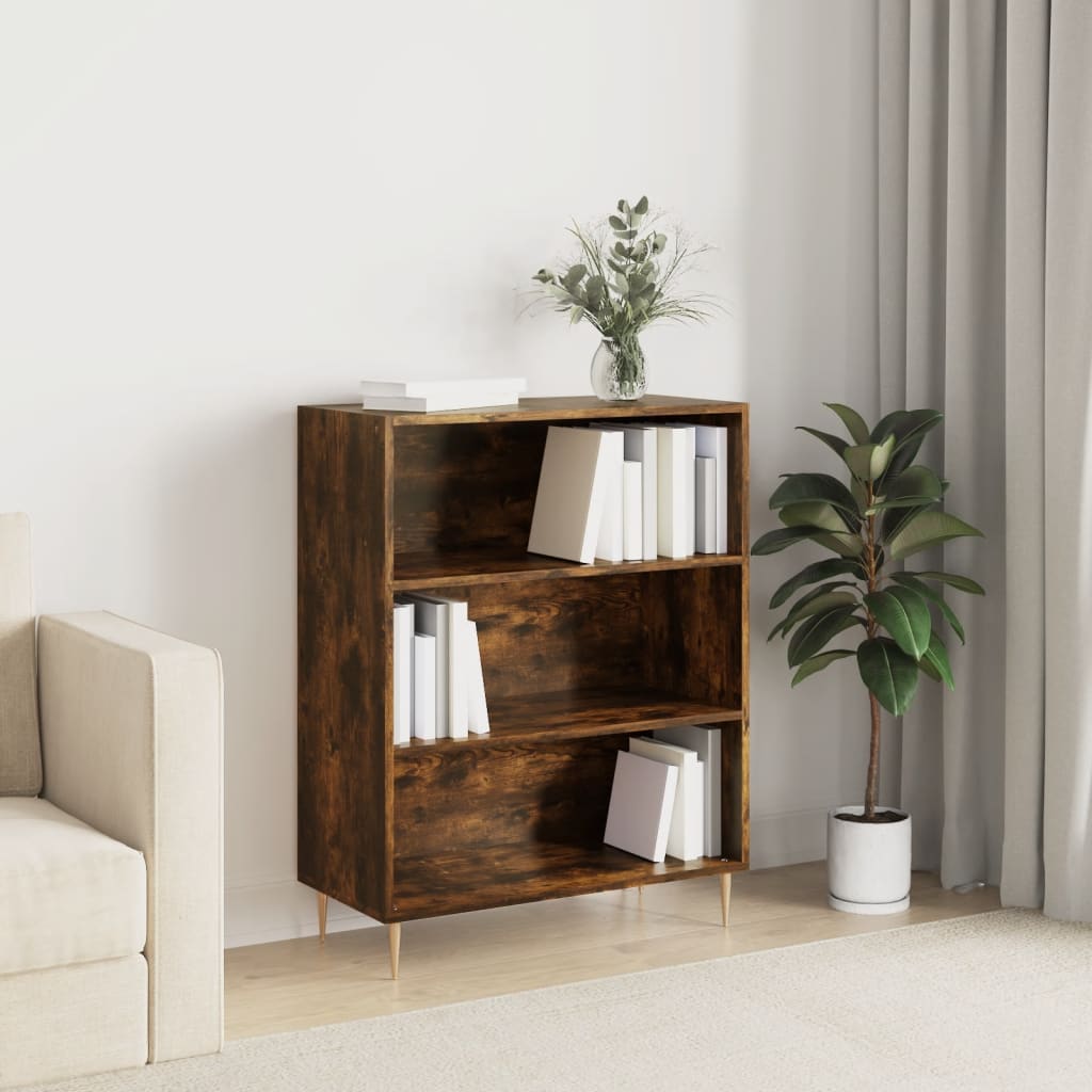 Libreria Rovere Fumo 69,5x32,5x90 cm in Legno Multistratocod mxl 105406