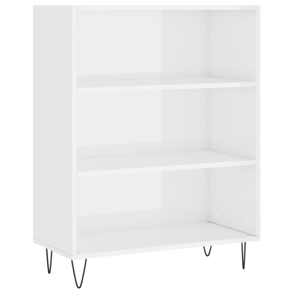 Libreria Bianco Lucido 69,5x32,5x90 cm in Legno Multistratocod mxl 103876