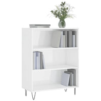 Libreria Bianco Lucido 69,5x32,5x90 cm in Legno Multistratocod mxl 103876