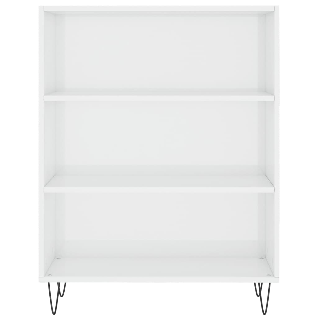 Libreria Bianco Lucido 69,5x32,5x90 cm in Legno Multistrato 828358