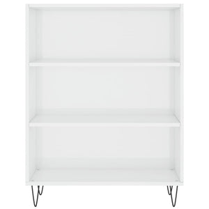 Libreria Bianco Lucido 69,5x32,5x90 cm in Legno Multistrato 828358