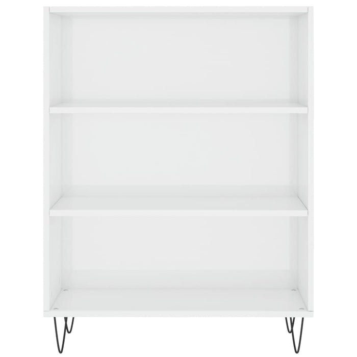 Libreria Bianco Lucido 69,5x32,5x90 cm in Legno Multistrato 828358