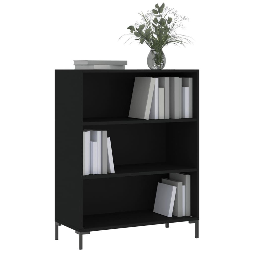 Libreria Nera 69,5x32,5x90 cm in Legno Multistratocod mxl 79042