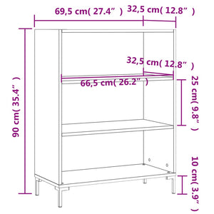 Libreria Rovere Sonoma 69,5x32,5x90 cm in Legno Multistrato 828367