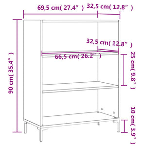 Libreria Grigio Sonoma 69,5x32,5x90 cm in Legno Multistrato 828370