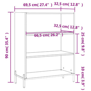 Scaffale Bianco 69,5x32,5x90 cm in Legno Multistrato 828372