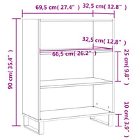 Scaffale Rovere Fumo 69,5x32,5x90 cm in Legno Multistrato 828393