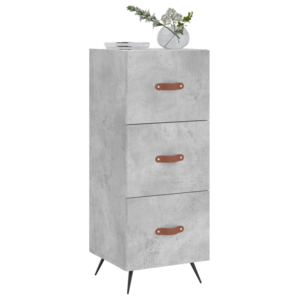 Credenza Grigio Cemento 34,5x34x90 cm in Legno Multistrato 828576